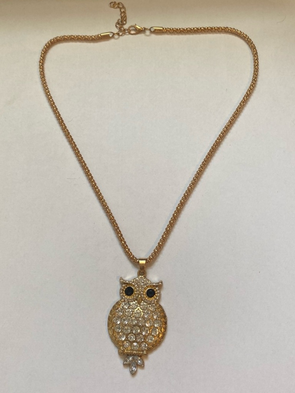 Gold tone  Owl Crystal Pendant Necklace - Women Jewelry
